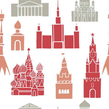 Moscow. Vector seamless pattern.のイラスト素材
