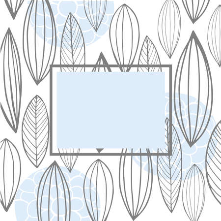 Vector floral frame with hand-drawn leavesのイラスト素材