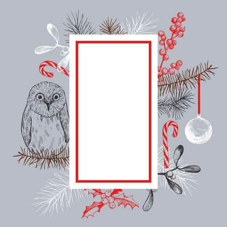 Christmas background. Vector hand-drawn illustration.のイラスト素材