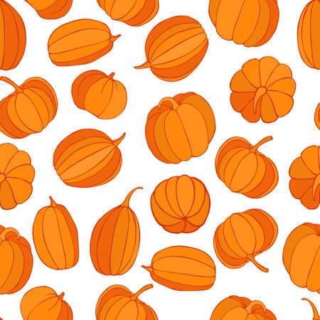Seamless vector pattern with pumpkinsのイラスト素材