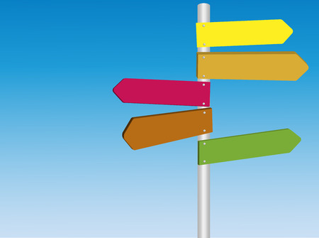 Blank Colored multi directional road stret signs copyspace vector