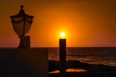 Amazing and beautiful sunset, in sint maartenの写真素材