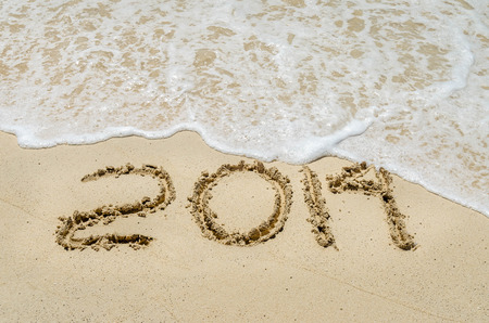 Beach and 2014 ending the yearの写真素材