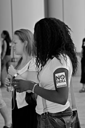 Protesters at the Rainforest Coalitions protest at the annual Chevron board meeting.のeditorial素材