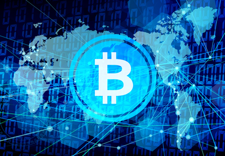 bit coin network worldの写真素材