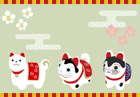 Japanese traditional dog backgroundの写真素材