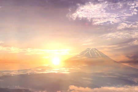 Mt.Fuji view in the eveningの写真素材