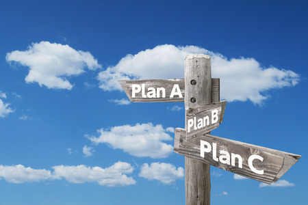 plan A B C direction sign post