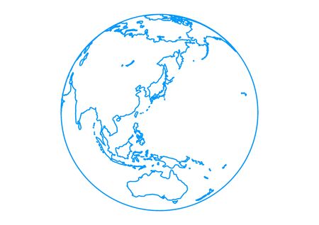 blue Spherical Earthのイラスト素材