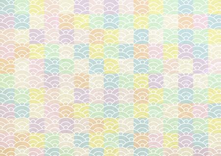 Japanese pattern and white Japanese paper texture backgroundの写真素材