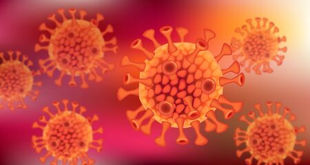 Coronavirus image red white  backgroundの写真素材