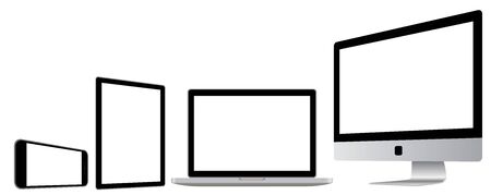 Desktop Computer Displaying Web Page-white Background