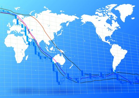 Image of stock price declineのイラスト素材