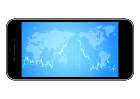 stock chart blue background digital image in Japanのイラスト素材