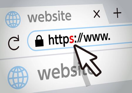 Encrypted web page address and cursor imageのイラスト素材