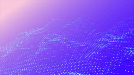 Pink and purple digital data wave image backgroundの写真素材