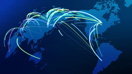 Blue world network image digital backgroundの写真素材