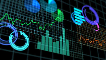 Black and green digital graph image CG background