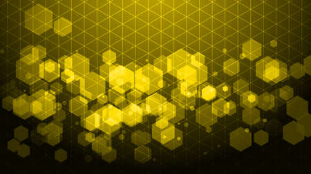 Connected yellow network digital background