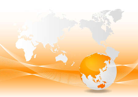 Ecology image global environment orange backgroundのイラスト素材
