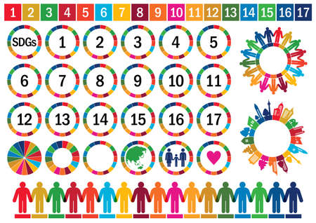 SDGs Sustainable Development Goals Mark Setのイラスト素材