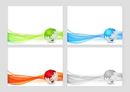 Colorful digital earth background framesetのイラスト素材