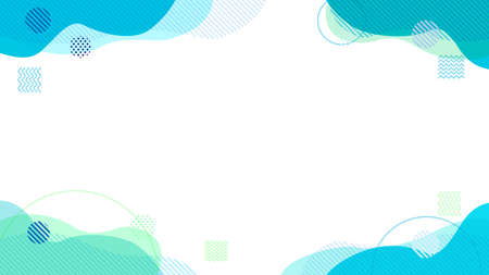 Blue abstract geometric curve top and bottom frame backgroundのイラスト素材