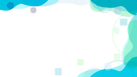 Blue abstract geometric curve top and bottom frame backgroundのイラスト素材