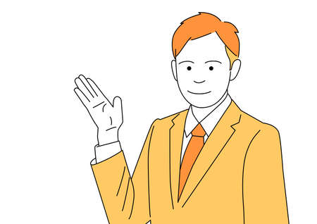 Businessman pointing a suggestion-orange
Title change.のイラスト素材