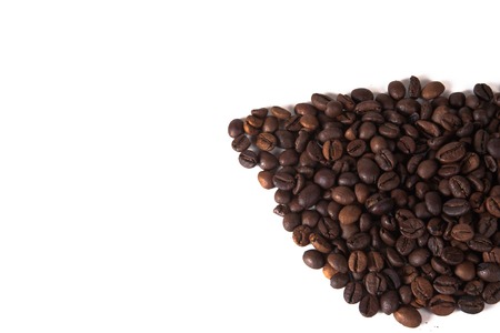 Grain of coffee, beans. White backgroundの写真素材