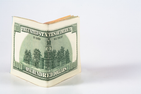 Dollar. model on dollar banknote, concept and idea of time value and money, realestate business and...