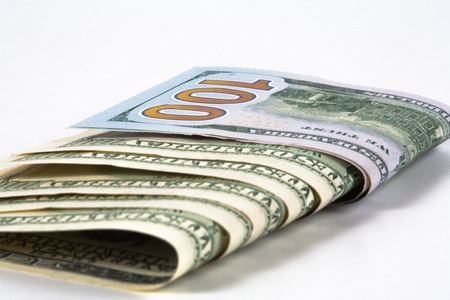 Dollar. model on dollar banknote, concept and idea of time value and money, realestate business and...