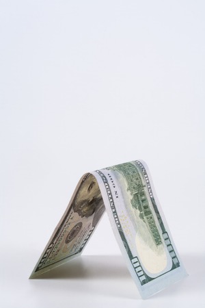 Dollar. model on dollar banknote, concept and idea of time value and money, realestate business and...
