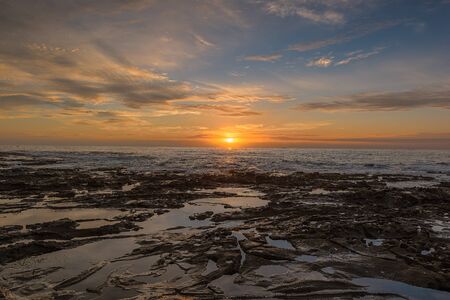Sunrise on the Bar Beach in Newcastle NSW Australia.の写真素材
