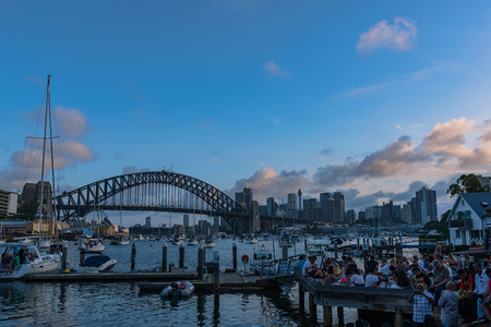 Sydney Harbour Bridge Sydney Australia at sunset.JAN 01,2017 The Sydney Harbour Bridge is a steel through arch bridge across Sydney Harbour to the North Shore.のeditorial素材