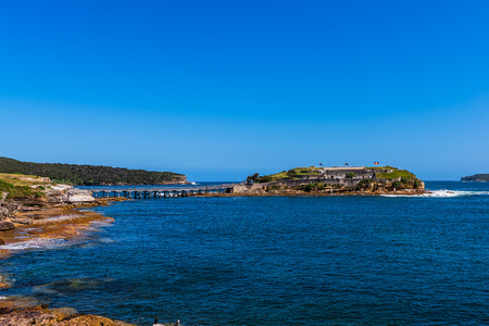 Bare Island Fortification in La Perouse Sydney Australia.JAN 24,2017 Bare Island is the most popular scuba diving site in New South Wales. On a sunny summer Sunday there can be as many as 200 divers here during the day.のeditorial素材