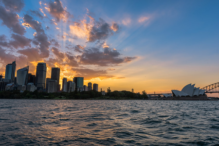 Sunset on the Sydney City Australia.JAN 29,2017 The City of Sydney is the local government area covering the Sydney central business district and surrounding inner city suburbs of the greater metropolitan area of Sydney.のeditorial素材
