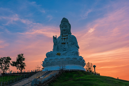 Guanyin Of Wat Huai Pla Kung (Temple) in Chiang Rai,Thailand.の写真素材