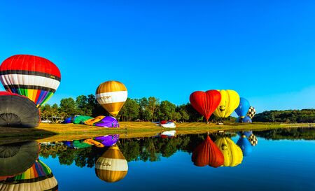 Singha Park International Balloon Festival 2018 in Chiang Rai,Thailand FEB 16,2018. The festival will see 35 fantasy balloon from 16 countries including Ukraine,the United States,Canada and Switzerland.のeditorial素材
