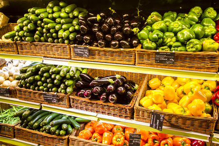 Vegetable section in the big city supermarketのeditorial素材