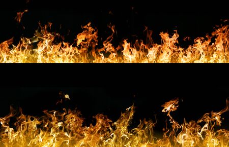 fire and flames on a black background