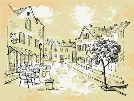 Street cafeのイラスト素材