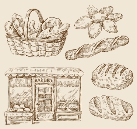 bread -  hand drawnのイラスト素材