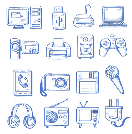 hand draw electronicのイラスト素材