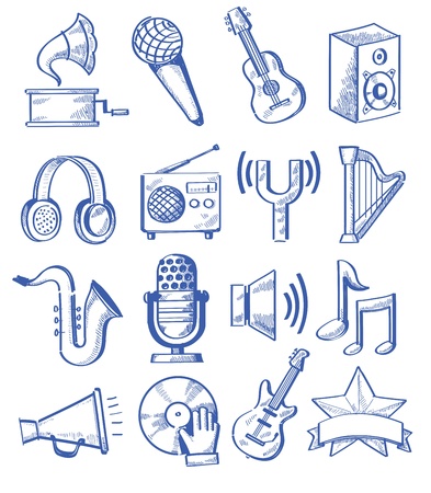 hand drawn musicのイラスト素材