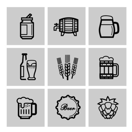 beer iconsの写真素材