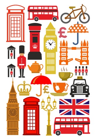 vector color uk icon set on whiteの写真素材
