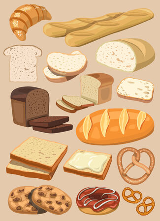 vector bread setの写真素材