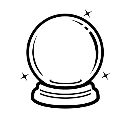 vector black crystal ball icon on whiteのイラスト素材