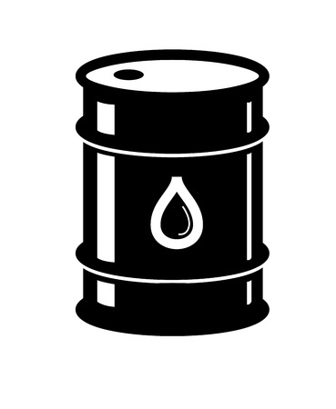 vector black Oil barrel icon on white backgroundのイラスト素材
